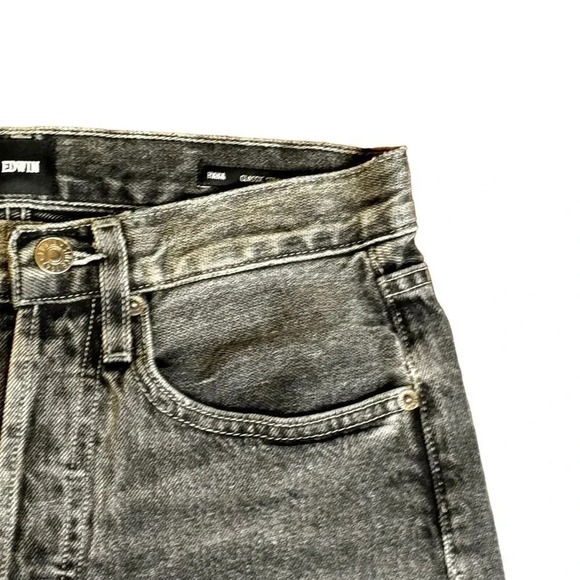 Edwin Hana Classic Straight Crop Rapture Black Wash Denim Jeans Women's 24 NWT - Picture 5 of 11